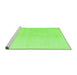 Sideview of Machine Washable Solid Green Modern Area Rugs, wshabs5234grn