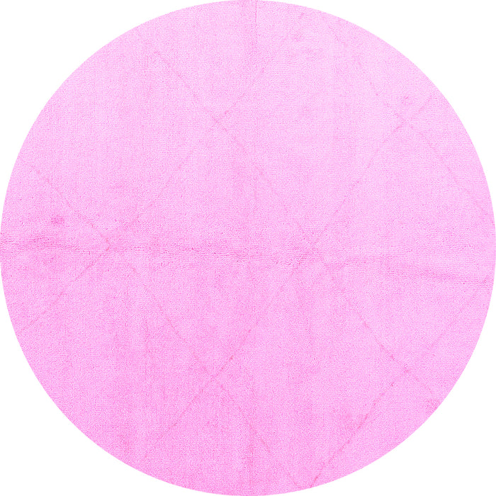 Round Solid Pink Modern Rug, abs5234pnk