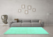 Machine Washable Solid Turquoise Modern Area Rugs in a Living Room,, wshabs5234turq