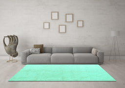 Machine Washable Solid Turquoise Modern Area Rugs in a Living Room,, wshabs5234turq