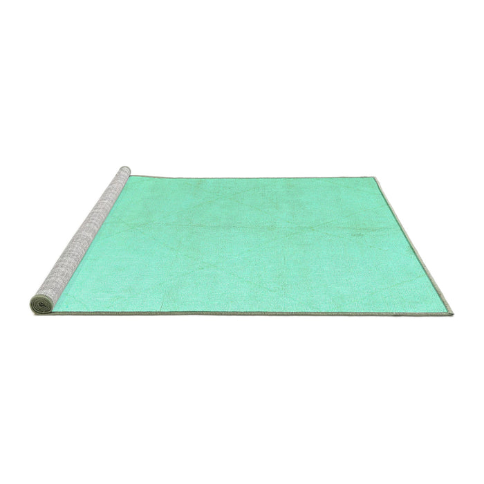 Sideview of Machine Washable Solid Turquoise Modern Area Rugs, wshabs5234turq
