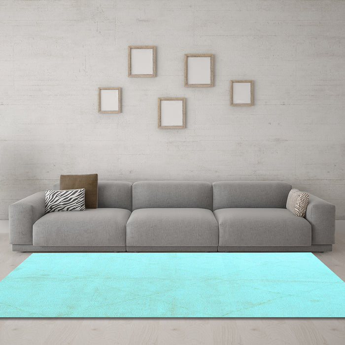 Machine Washable Solid Light Blue Modern Rug in a Living Room, wshabs5234lblu