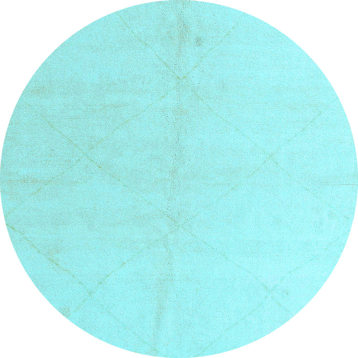 Round Solid Light Blue Modern Rug, abs5234lblu
