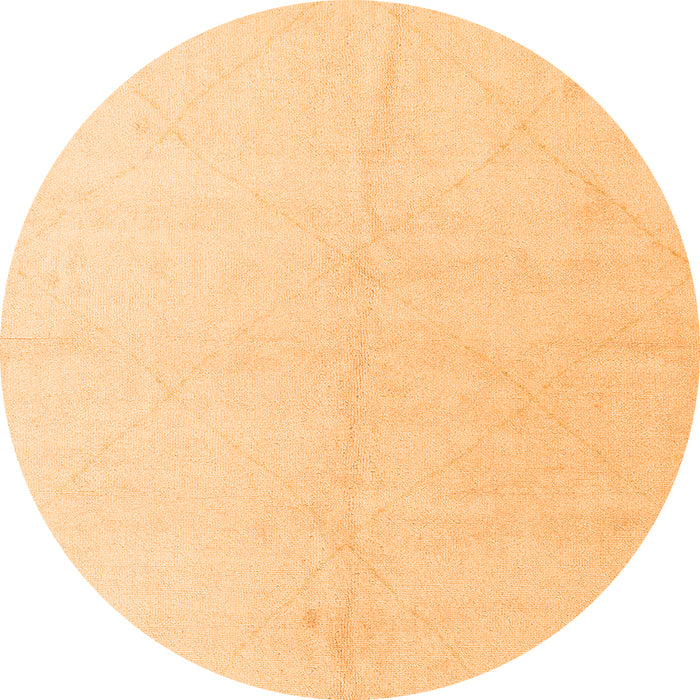 Round Solid Orange Modern Rug, abs5234org