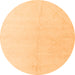 Round Solid Orange Modern Rug, abs5234org