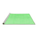 Sideview of Machine Washable Solid Emerald Green Modern Area Rugs, wshabs5234emgrn