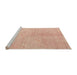 Sideview of Machine Washable Abstract Pastel Orange Rug, wshabs5235