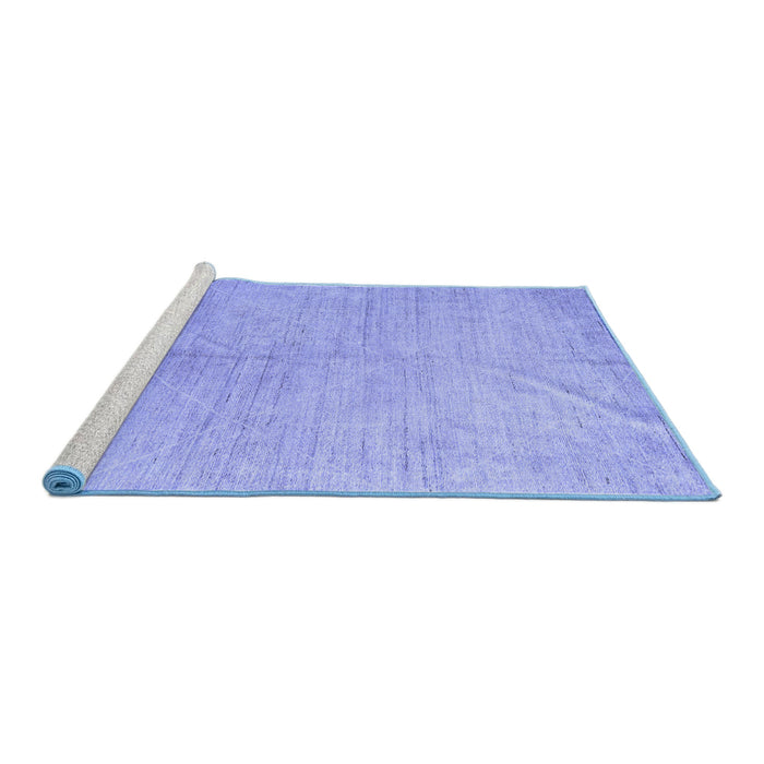 Sideview of Machine Washable Abstract Blue Modern Rug, wshabs5235blu