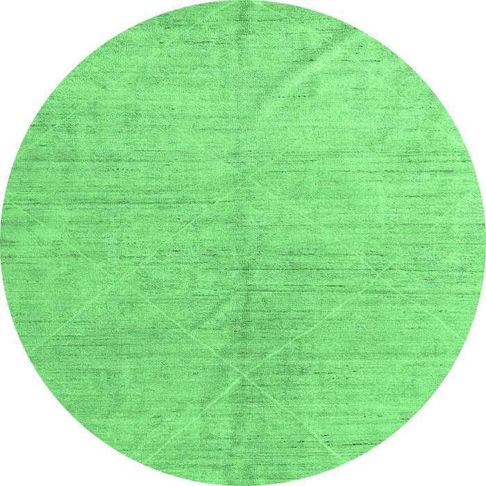 Round Abstract Emerald Green Modern Rug, abs5235emgrn
