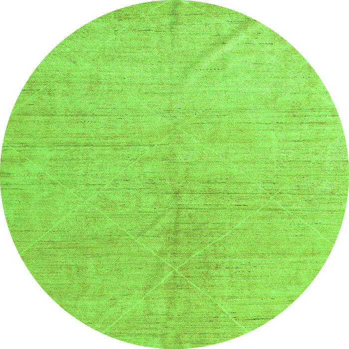 Round Abstract Green Modern Rug, abs5235grn