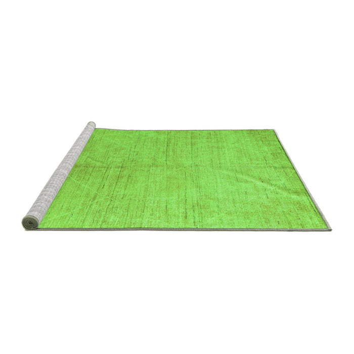 Sideview of Machine Washable Abstract Green Modern Area Rugs, wshabs5235grn