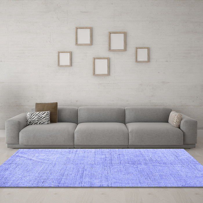 Machine Washable Abstract Blue Modern Rug in a Living Room, wshabs5235blu
