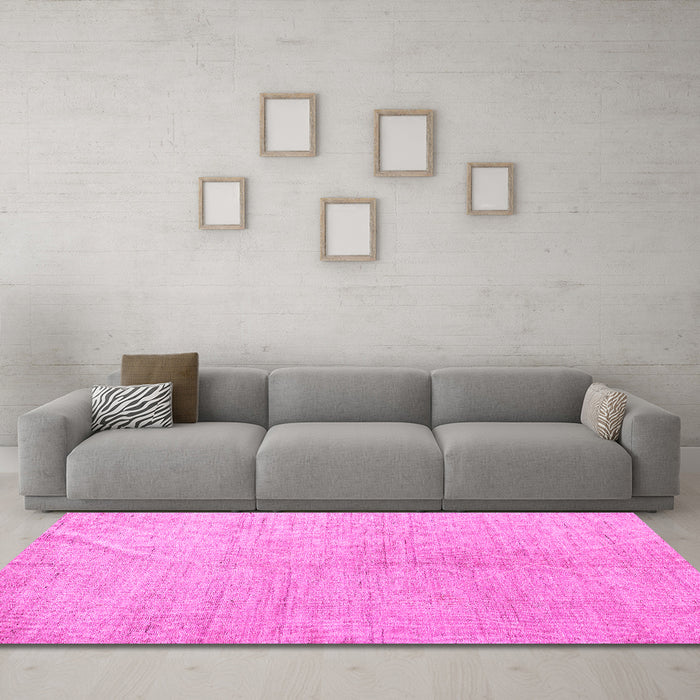 Machine Washable Abstract Pink Modern Rug in a Living Room, wshabs5235pnk