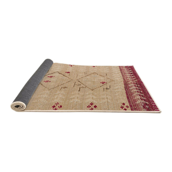 Sideview of Abstract Yellow Solid Rug, abs5236