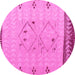 Round Solid Pink Modern Rug, abs5236pnk