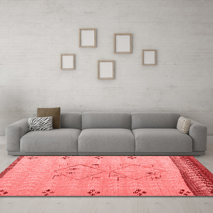 Modern Red Washable Rugs