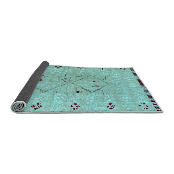 Sideview of Solid Light Blue Modern Rug, abs5236lblu