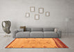 Machine Washable Solid Orange Modern Area Rugs in a Living Room, wshabs5236org