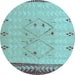 Round Solid Light Blue Modern Rug, abs5236lblu