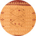 Round Solid Orange Modern Rug, abs5236org