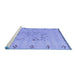 Sideview of Machine Washable Solid Blue Modern Rug, wshabs5236blu