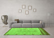 Machine Washable Solid Green Modern Area Rugs in a Living Room,, wshabs5236grn