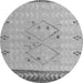 Round Solid Gray Modern Rug, abs5236gry