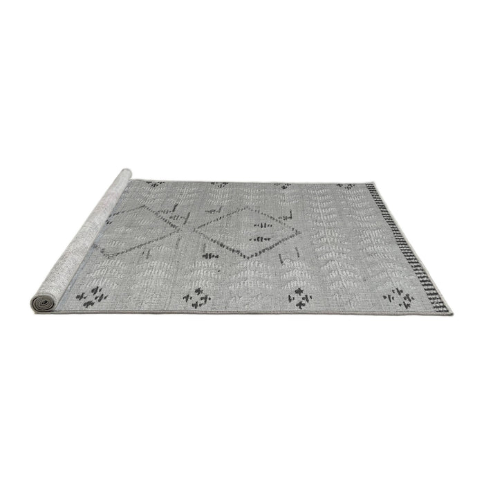 Sideview of Machine Washable Solid Gray Modern Rug, wshabs5236gry