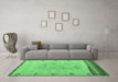 Machine Washable Solid Emerald Green Modern Area Rugs in a Living Room,, wshabs5236emgrn