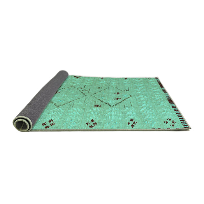Sideview of Solid Turquoise Modern Rug, abs5236turq
