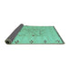 Sideview of Solid Turquoise Modern Rug, abs5236turq