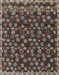 Machine Washable Abstract Bakers Brown Rug, wshabs5237