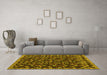 Machine Washable Abstract Yellow Modern Rug in a Living Room, wshabs5237yw