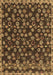 Machine Washable Abstract Brown Modern Rug, wshabs5237brn