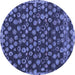 Round Abstract Blue Modern Rug, abs5237blu