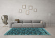 Machine Washable Abstract Light Blue Modern Rug in a Living Room, wshabs5237lblu