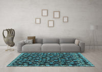 Machine Washable Abstract Light Blue Modern Rug, wshabs5237lblu