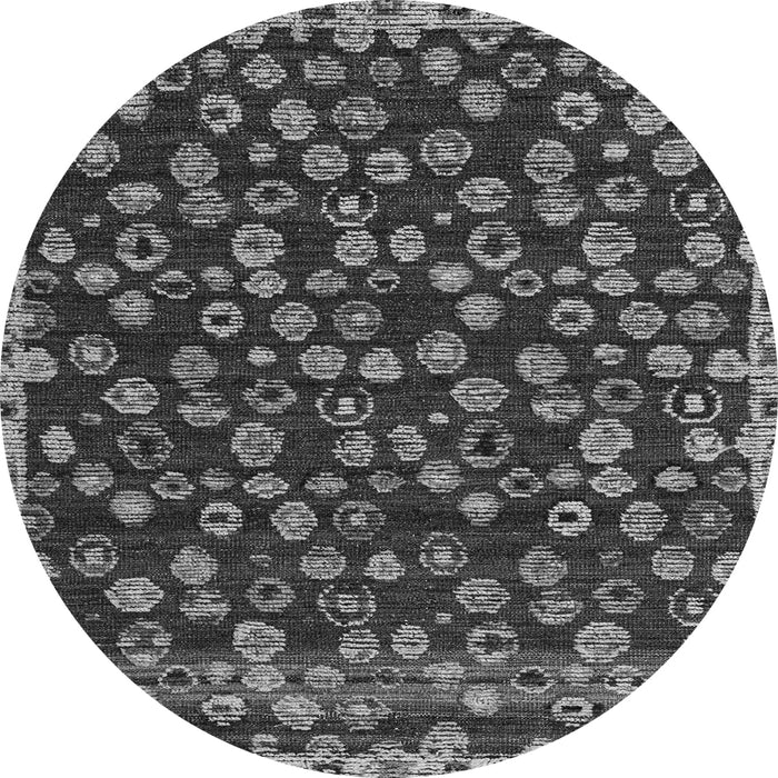 Round Machine Washable Abstract Gray Modern Rug, wshabs5237gry