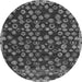 Round Machine Washable Abstract Gray Modern Rug, wshabs5237gry