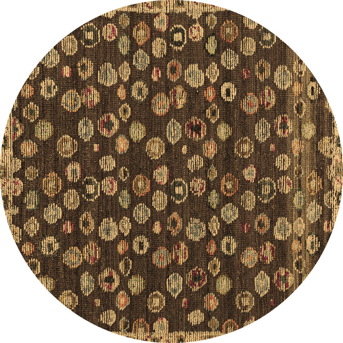 Round Machine Washable Abstract Brown Modern Rug, wshabs5237brn