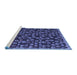 Sideview of Machine Washable Abstract Blue Modern Rug, wshabs5237blu