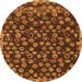 Round Abstract Orange Modern Rug, abs5237org