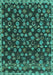 Machine Washable Abstract Turquoise Modern Area Rugs, wshabs5237turq