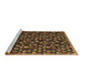 Sideview of Machine Washable Abstract Brown Modern Rug, wshabs5237brn