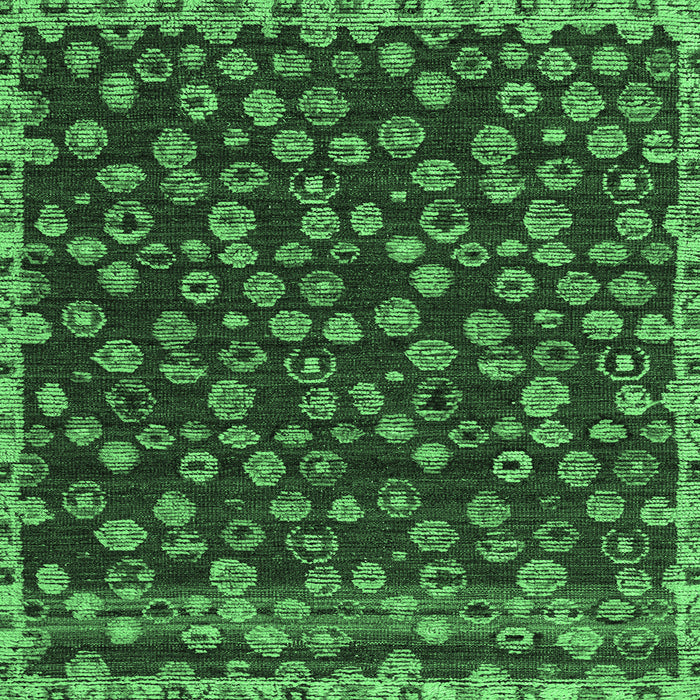 Square Machine Washable Abstract Emerald Green Modern Area Rugs, wshabs5237emgrn