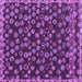 Square Machine Washable Abstract Purple Modern Area Rugs, wshabs5237pur