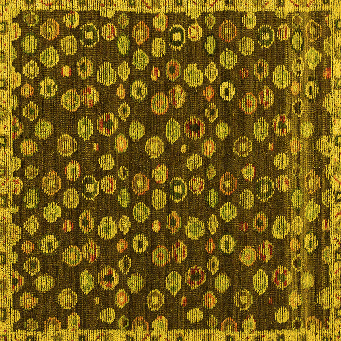 Square Machine Washable Abstract Yellow Modern Rug, wshabs5237yw