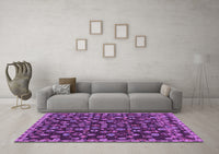 Machine Washable Abstract Purple Modern Rug, wshabs5237pur