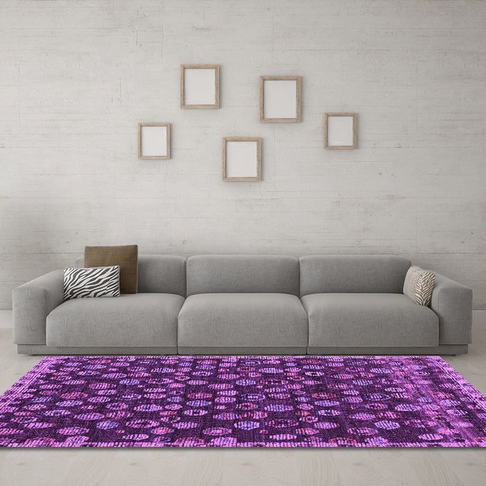 Machine Washable Abstract Purple Modern Area Rugs in a Living Room, wshabs5237pur