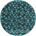 Round Machine Washable Abstract Light Blue Modern Rug, wshabs5237lblu